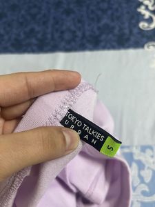 Lavender Button-Up Cropped Top