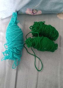 Turquoise &amp; Green Yarn Skeins