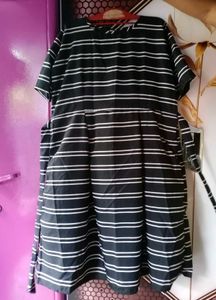 Black &amp; White Striped Dress