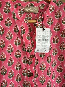 Vibrant Pink Floral Sleeveless Kurta