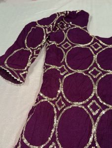 Designer Embellished Purple Kurta set