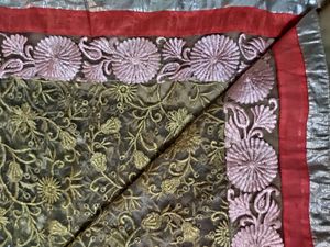 Multi Color Resham thread Weaving Net Saree
