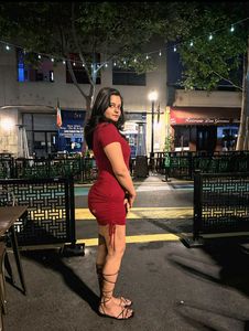 Tie-up Red Bodycon Dress