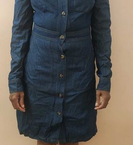 Denim Button-Down Dress