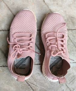 Pink Lace-Up Sneakers