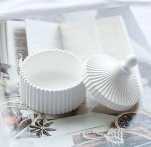 White Ceramic Jar with Lid