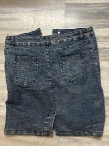 Vintage Wash Denim Skirt