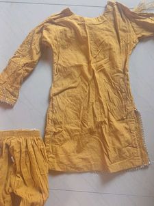 Yellow Embroidered Kurta Set of 2