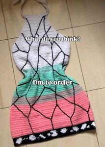 Crochet Halter Neck Character Dress
