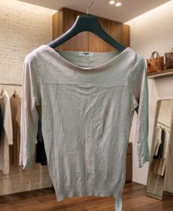 Elegant Beige Boat Neck Sweater