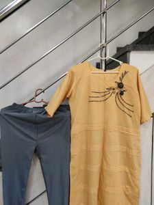 Yellow Kurta Set with Leggings