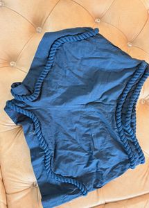 Navy Blue Rope Trim Shorts