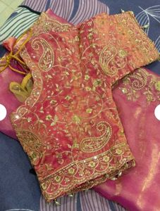 🌟Embroidered Silk Saree Blouse