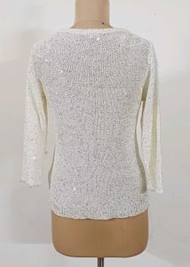 AND  off white Sequin Embellished sweater top