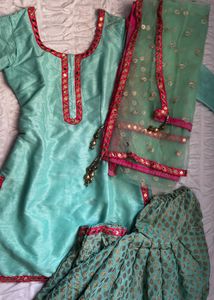Aqua Embroidered Salwar Kameez Set
