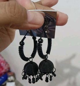 Stylish Black Jhumka Earrings
