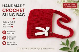 Handmade Crochet Red Bag 👜