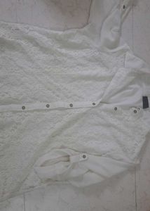 hi low laced offwhite or cream  Top