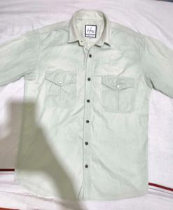 Men's Casual Double pocket Light Green Shirt