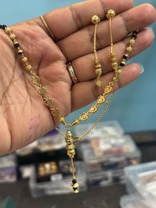 Elegant Gold Mangalsutra with Earrings