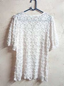Partywear See-through Lace Top White