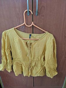 Mustard Yellow Peplum Top