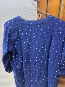 Chic Navy Polka Dot Top
