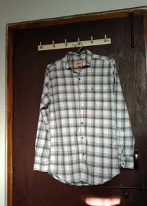 Men's White Checkered Full Sleeve Shirt