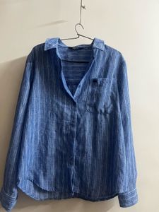 Blue Striped Casual Shirt