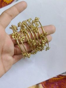 Gold Tone Bangles with Bells new