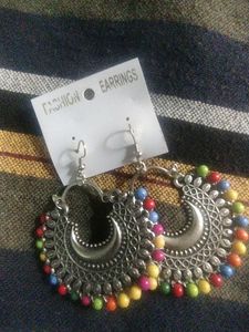 Boho Beaded Hoop Earrings