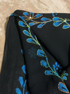 Black Floral Aesthetic Saree