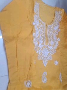 Yellow Embroidered Kurta