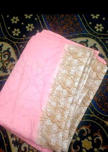 pink cotton saree
