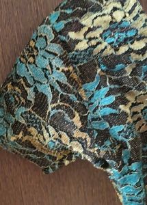 Blue Black Tailor Stiched Lace blouse