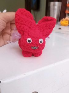 Crochet Red rabbit.