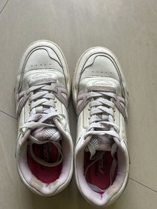 White Lace-Up Athletic Sneakers