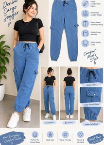 2 Denim Cargo Jogger Pants