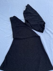 Dark Gray Knit Skirt and top Co-ords