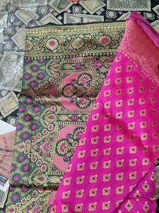 Pink Banarasi Silk Dupatta