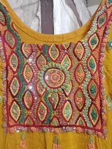 Yellow Embroidered Kurta