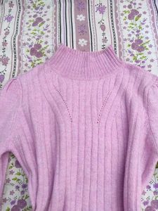 Pastel Lavender Mock Neck Sweater