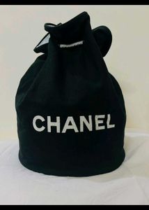 Chanel Black Drawstring Tote Bag