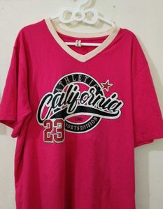Pink Oversized Graphic T-Shirt