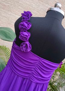 Chic Purple One-Shoulder Ruffled Dress