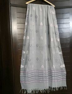 Grey Printed Kurta with Dupatta