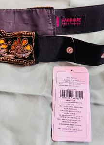 Embellished Black &amp; Orange Belt