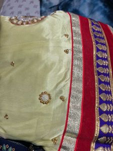 Elegant Red &amp; Yellow lehenga choli with Embellishm