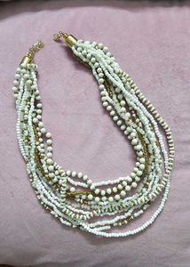 White Beaded Multi-Layer Necklace