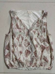 Sheer Snake Print Sleeveless Top